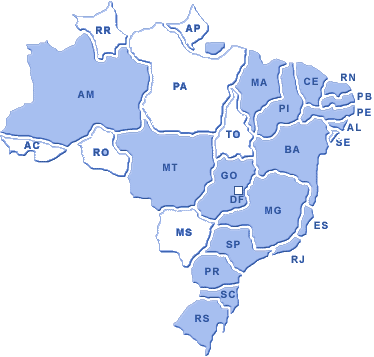 Mapa com os Estados com Circuitos Credendiados